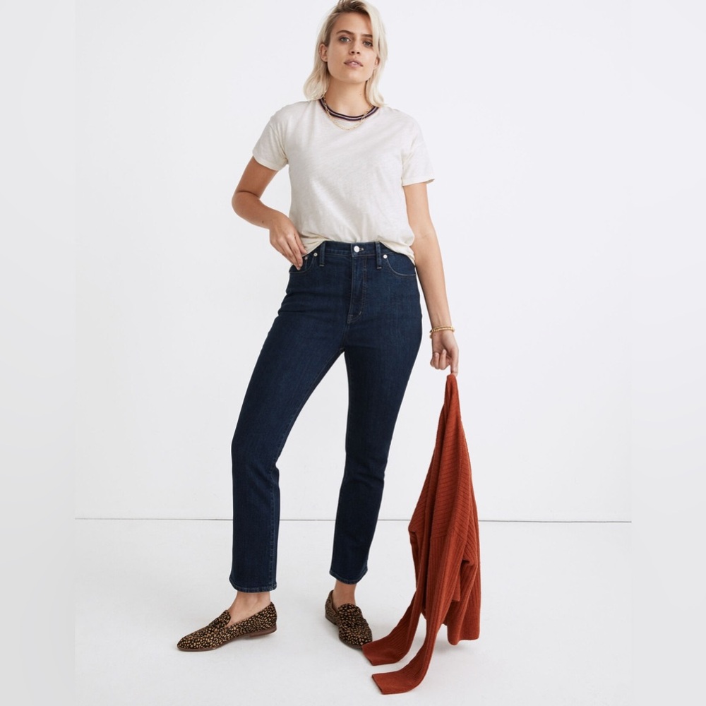 Madewell Denim Slim Demi-Boot Jeans  - Size 26 - Midwick Wash